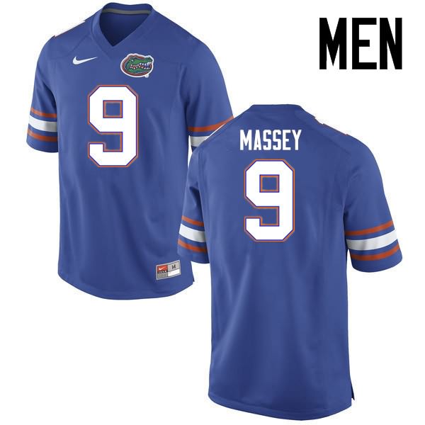 Men's NCAA Florida Gators Dre Massey #9 Stitched Authentic Nike Blue College Football Jersey KYZ5665BU